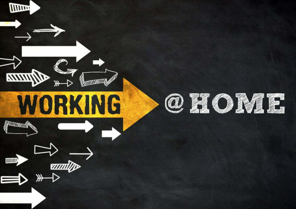 Working at home - chalkboard message