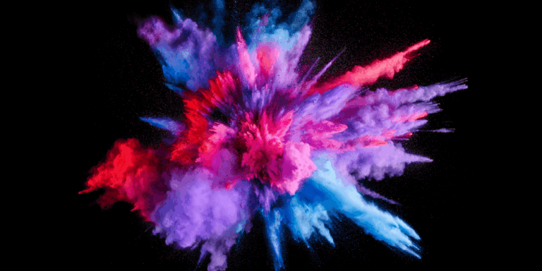 color on black background